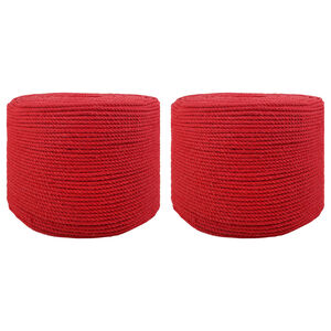 vidaXL Rope 2 pcs Red Cotton