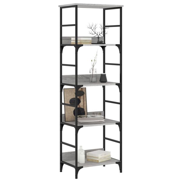 vidaXL Bookshelf Grey Sonoma 50x33x153 cm Engineered Wood