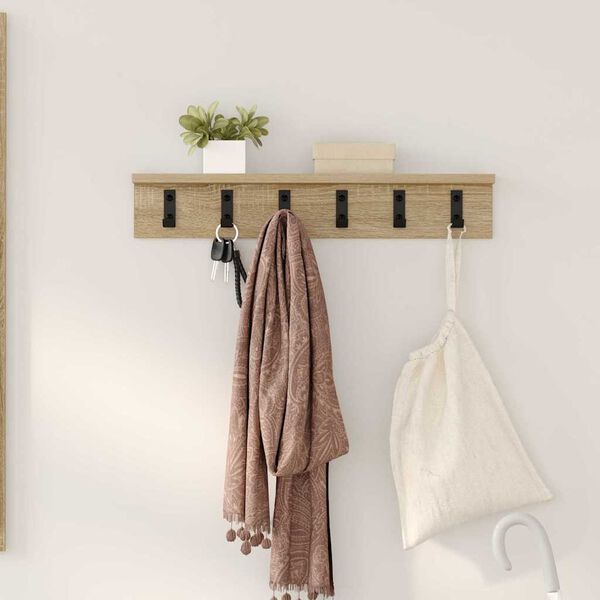 vidaXL Wall-Mounted Coat Rack Sonoma Oak 60 x 10.5 x 10.5 cm