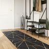 vidaXL Rug Washable Black and Gold 80x300 cm
