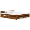 vidaXL Bed Frame without Mattress Honey Brown Solid Wood 160x200 cm (283212+2x321987)