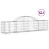 vidaXL Arched Gabion Baskets 14 pcs 200x30x40/60 cm Galvanised Iron