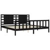vidaXL Bed Frame without Mattress Black 200x200 cm Solid Wood Pine