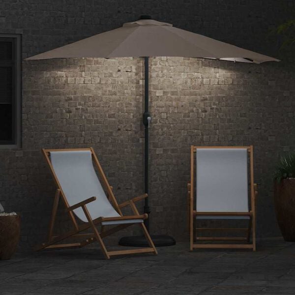 vidaXL Garden Parasol Taupe 294 x 150 x 223 cm Polyester and Steel