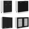 vidaXL 4 Piece Kitchen Cabinet Set Lyon Black Engineered Wood