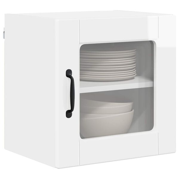 vidaXL Kitchen Cabinet with Shelf High Gloss White 40 x 31 x 40 cm