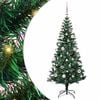 vidaXL Artificial Pre-lit Christmas Tree Green 150 cm PVC and Metal