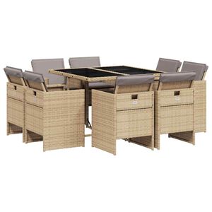 vidaXL Garden Dining Set | Mix beige and black