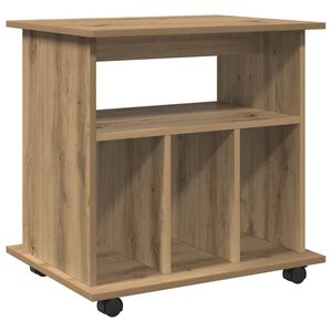 vidaXL Rolling Cabinet Artisan Oak 60x45x60 cm Engineered Wood