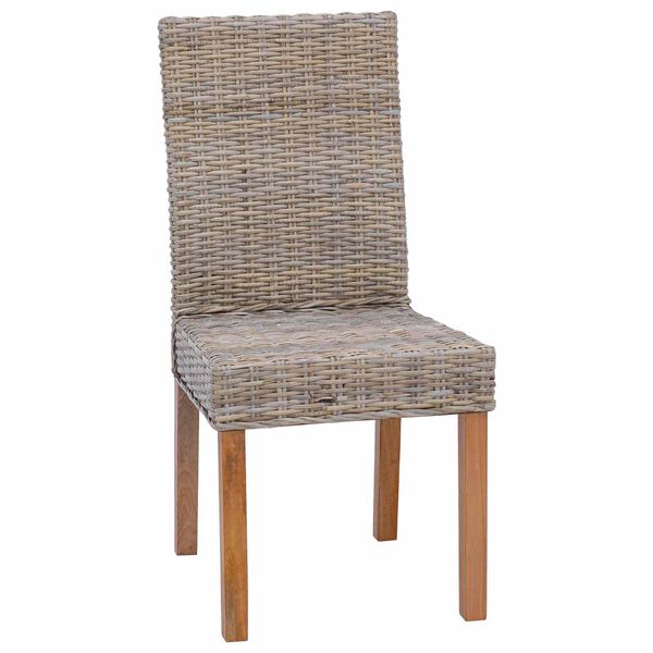 vidaXL Dining Chair 2 pcs Kubu Grey 45 x 54 x 93 cm