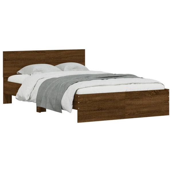 vidaXL Bed Frame without Mattress Brown Oak 120x200 cm