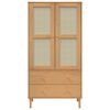 vidaXL Wardrobe SENJA Rattan Look Brown 90x55x175 cm Solid Wood Pine