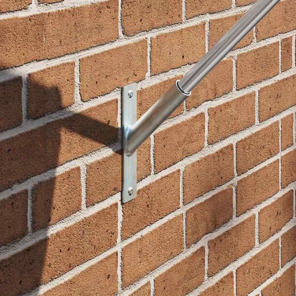 vidaXL Flag Pole Holder Silver 15 x 3 cm Steel