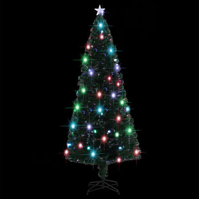 vidaXL Pre-lit Christmas Tree with Stand 210 cm Fibre Optic