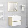vidaXL 2 Piece Bathroom Furniture Set White and Sonoma Oak Engineered Wood