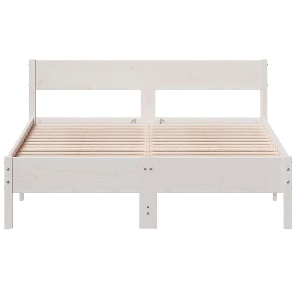 vidaXL Bed Frame without Mattress White 140x190 cm Solid Wood Pine