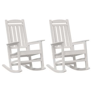 vidaXL Rocking Chair 2 pcs White 92 x 70 x 108 cm Polyethylene