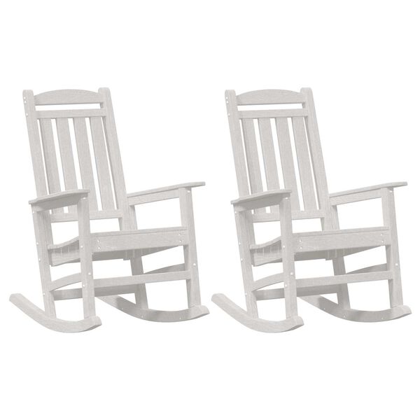 vidaXL Garden Rocking Chair 2 pcs White 70 x 92 x 108cm Plastic