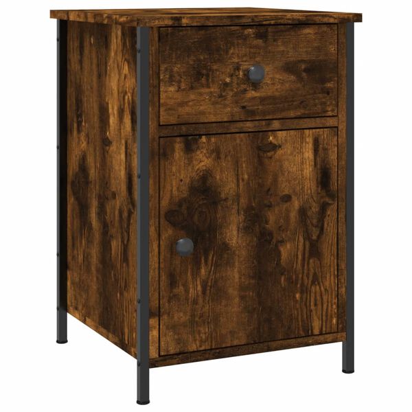 vidaXL Bedside Cabinet Smoked Oak 40x42x60 cm Engineered Wood