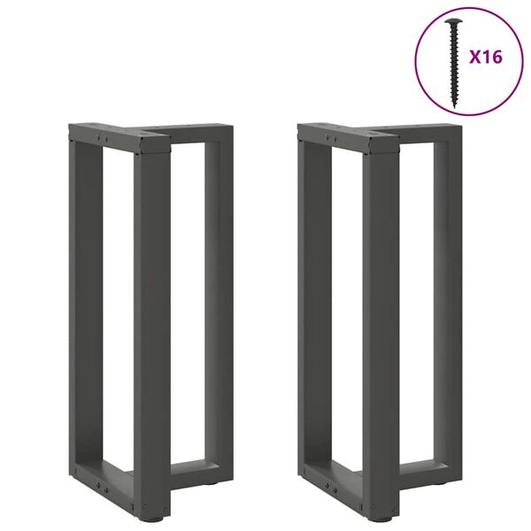 vidaXL Bar Table Legs T-Shaped&nbsp;2 pcs Anthracite 50x35x(90-91) cm Steel
