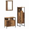 vidaXL Bathroom Furniture Set with Door 3 pcs Brown 33 x 33 x 120.5 cm