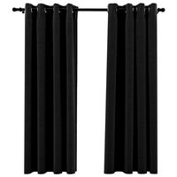 vidaXL Linen-Look Blackout Curtains 2 pcs Anthracite 140x175cm