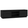 vidaXL TV Cabinet Black 140x35x40 cm Solid Wood Pine