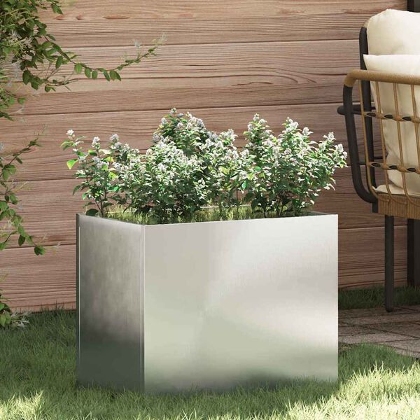 vidaXL Garden Planter Galvanised Steel 50 x 32 x 40 cm