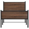 vidaXL Metal Bed Frame without Mattress Brown Oak 80x200 cm
