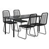 vidaXL 5 Piece Garden Dining Set Black