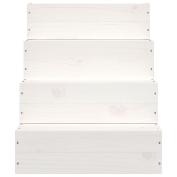 vidaXL Pet Stair White 40x49x47 cm Solid Wood Pine