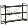 vidaXL 3-Tier Bookcase Black 140x30x80 cm Solid Mango Wood
