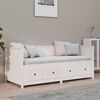 vidaXL Day Bed without Mattress White 75x190 cm Small Single Solid Wood Pine