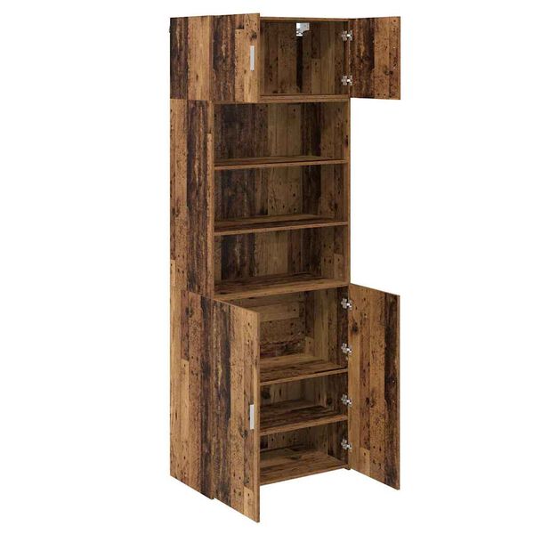 vidaXL Storage Cabinet Old Wood 80 x 42.5 x 225 cm Engineered Wood