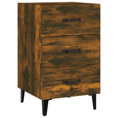 vidaXL Bedside Cabinet Smoked Oak 40x40x66 cm Engineered Wood