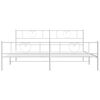 vidaXL Metal Bed Frame without Mattress with Footboard White 193x203cm