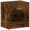 vidaXL Bedside Cabinet with Drawer Smoked Oak 39x28x41 cm
