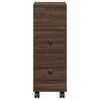 vidaXL Narrow Bathroom Cabinet with Wheels Brown Oak Engineered Wood