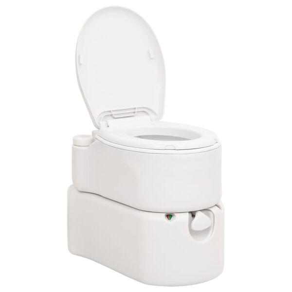vidaXL Integrated Camping Toilet White 24+17 L HDPE&Enamel