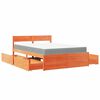 vidaXL Bed with Drawers and Mattress Wax Brown 120x200 cm Solid Wood Pine