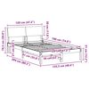 vidaXL Bed frame Brown and light grey 120 x 190 cm Solid pine wood