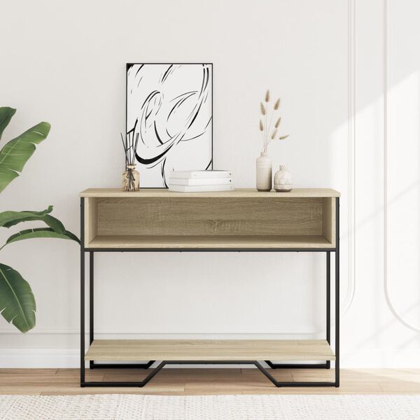 vidaXL Console Table Sonoma Oak 100x35x74.5 cm Engineered Wood