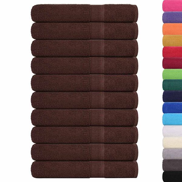 vidaXL Sauna Towels "FROGN" 10 pcs Brown 80x200 cm 360 gsm