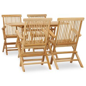 vidaXL Garden Dining Set | Teak | Fine sanded teak hardwood | Medium | Foldable