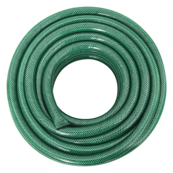 vidaXL Garden Hose with Fitting Set Green 0.75" 30 m PVC