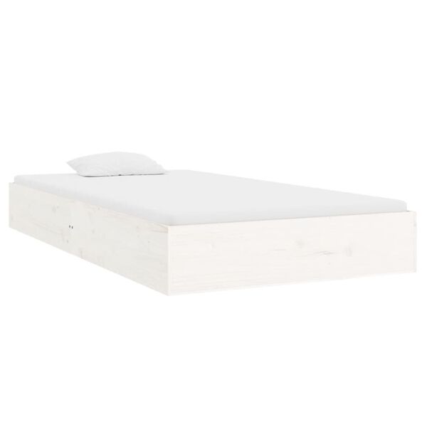 vidaXL Bed Frame without Mattress White Solid Wood 90x200 cm