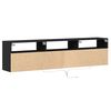 vidaXL TV Wall Cabinet with LED Black 180x31x45 cm