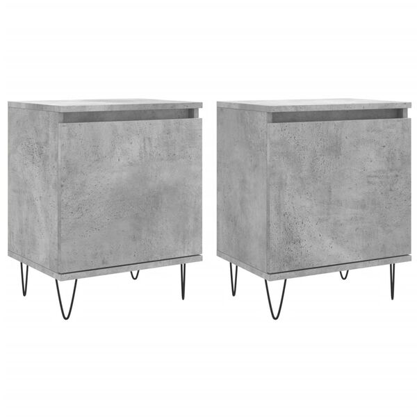 vidaXL Bedside Cabinets 2 pcs Concrete Grey 40x30x50 cm Engineered Wood