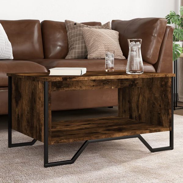 vidaXL Coffee Table Smoked Oak 75x51x40 cm Engineered Wood