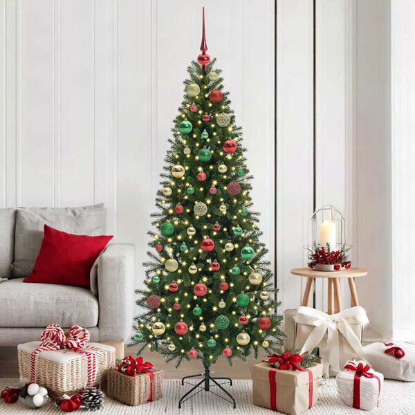 vidaXL Christmas Bauble Set with 300 LEDs 120 pcs Multicolour Plastic